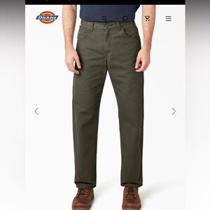 Dickies Men's Relaxed Fit Heavyweight Duck Carpenter Pants Moss Green  32x32 NEW